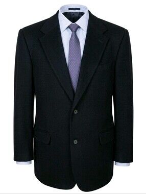 Tailors Row By Deansgate Blazer Mens 42 Black Pure Camel Hair Sport Coat Jacket